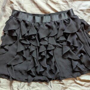 Womens Express Black Ruffled Skirt